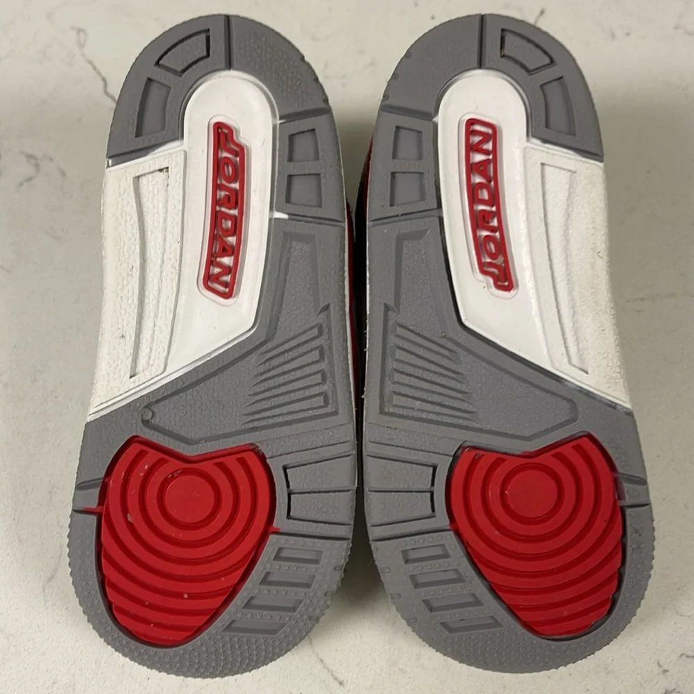 Nike Air Jordan 3 III Retro Fire Red/Wht Cement DM0966-160 Kids Shoes Size 8 C